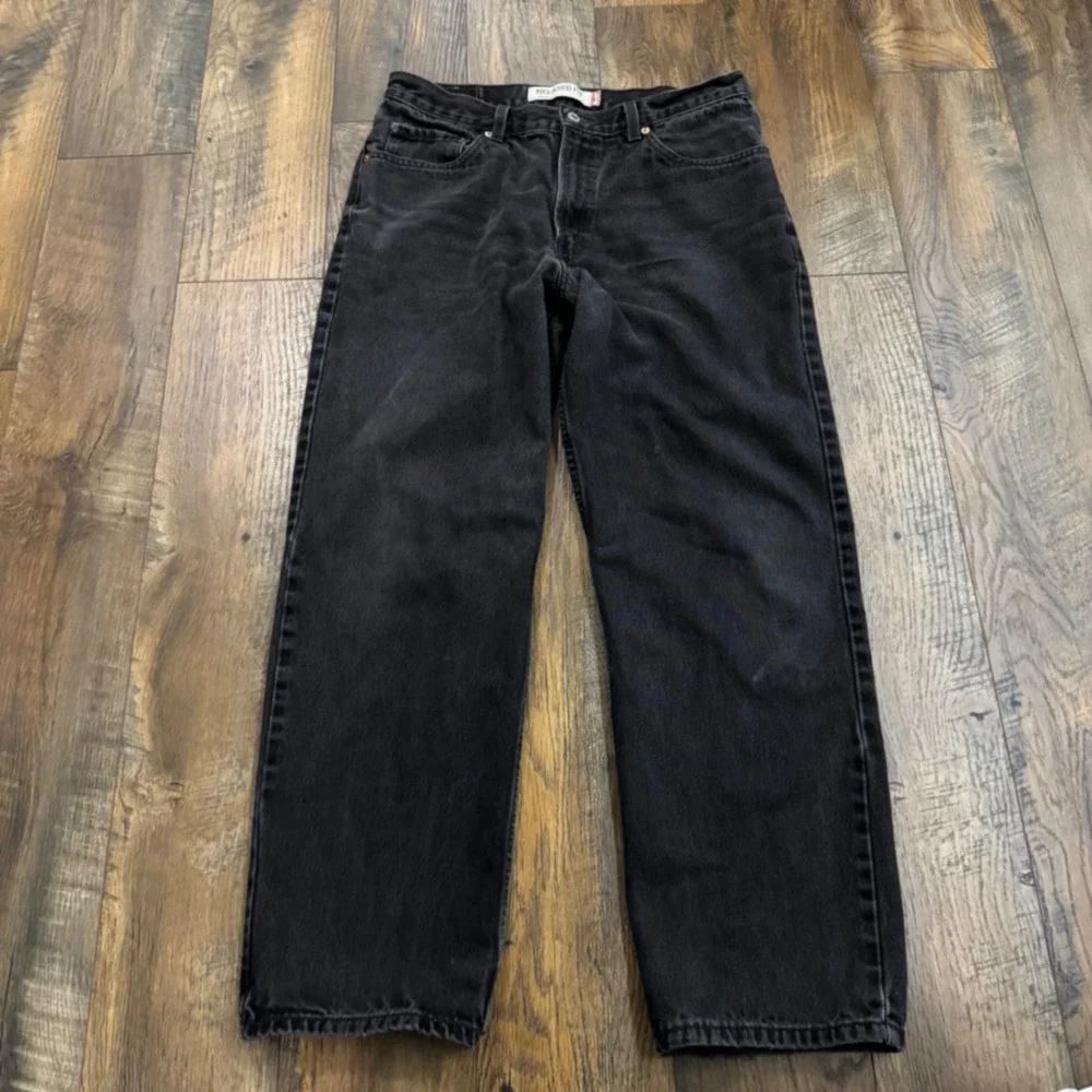 Levis 550 Relaxed Fit Men Black Jeans 34x30 Faded Denim Cotton Streetwear Grunge